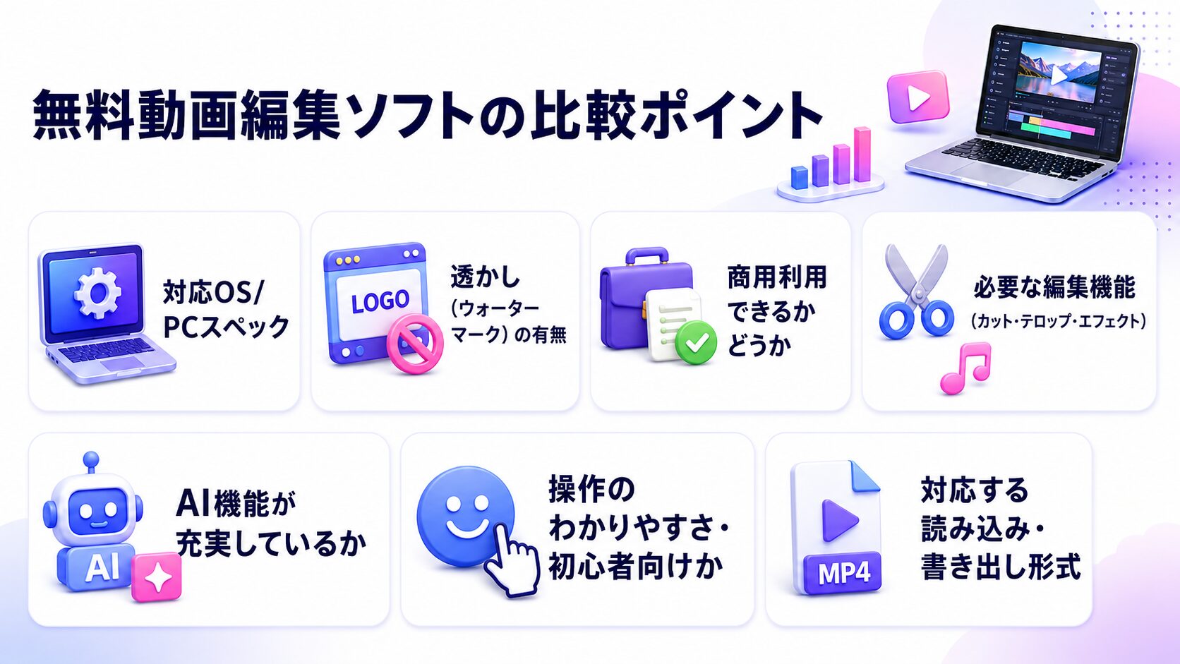 無料動画編集ソフトの選び方・比較ポイント